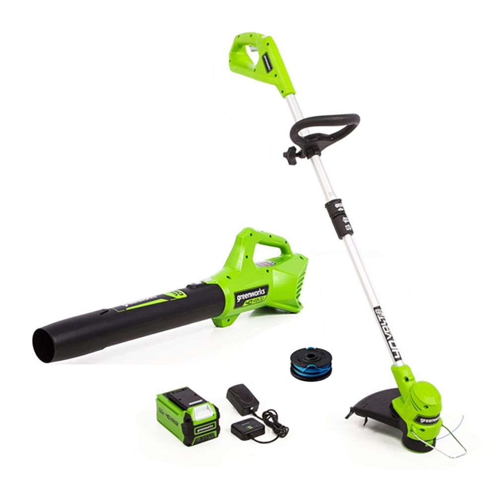 GreenWorks 24V Cordless String Trimmer and Blower Combo with 3-Pack Spool STBA24B210 