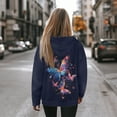 thumbnail image 3 of FOR U DESIGNS Heart Butterfly Hoodies Pullover for Women Oversized Tops Size L Ladies Tunics Casual Shirts Long Sleeve Hoodie Pullover Women Hooded Cardigan Activewear, 3 of 7