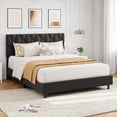 thumbnail image 4 of Grey Full Bed Frame with Upholstered Headboard,Heavy-Duty Platform Bed Frame with Strong Wood Slats, No Box Spring Needed/Easy Assembly/Noise Free, 4 of 9