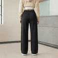 thumbnail image 7 of MLDRA Women Dress Pants High Waisted Wide Leg Work Pants Stretchy Elastic Waist Palazzo Trousers with Pockets Black, 7 of 7
