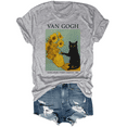 thumbnail image 6 of Van Gogh Cat Shirt Van Gogh Black Cat With Sunflowers Funny Cat T-Shirt, 6 of 7