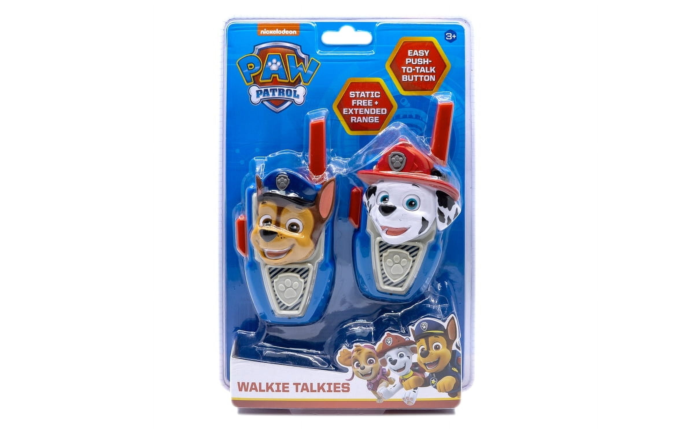 Paw Patrol Walkie Talkies, Marshall & Chase Set of 2 - Push to Talk Button for Children Ages 3+