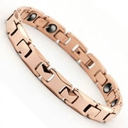 Wollet 7'' Rose Tungsten Bracelets with 3500 Gauss Magnets, Jewelry Gift for Ladies Women
