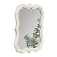 thumbnail image 3 of Sintosin Rustic Distressed Wood Wall Mirror with Scalloped Edge, Vintage Decor for Bedroom and Living Room, White, 3 of 13