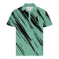 thumbnail image 4 of Men's Short Sleeve Shirt, Geometric Print Button Down Collar, Soft Polyester Fabric for Casual and Daily Comfort, Easy Care Design, 4 of 5