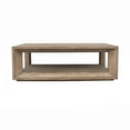 thumbnail image 3 of Limy Coffee Table, 54 Inch Rectangular Top, Shelf, Antique Brown Wood, 3 of 5