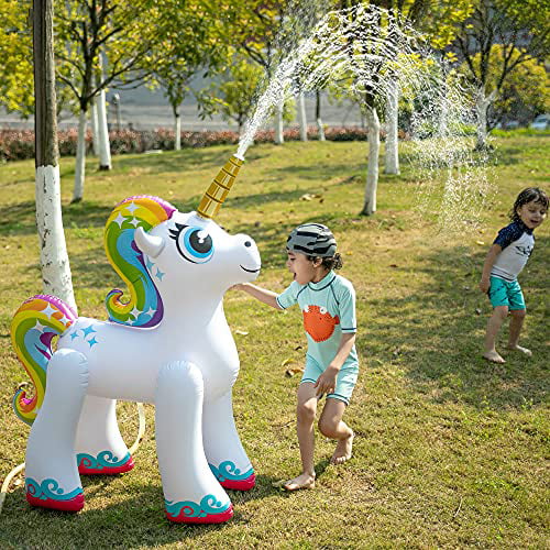 4 Feet Tall Lawn Sprinkler for Kids JOYIN Inflatable Unicorn Yard Sprinkler 