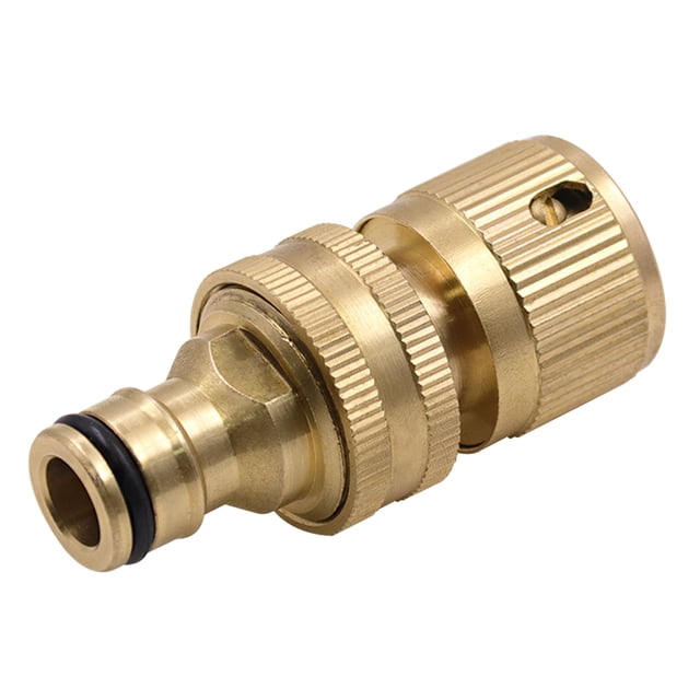 Kenally Adaptador de manguera de jardín de latón de 3/4 pulgadas Manguera de latón práctica Conector rápido Manguera de jardín dorada a tubería Herramientas y ferretería No.2 Kenally TO005607-02