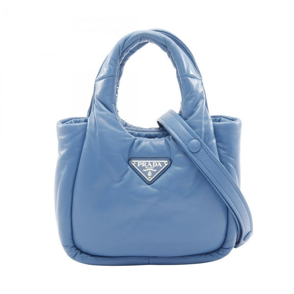 Pre-Owned Prada Padded Handbag, Leather, Women's, Blue, 1BA359 (Good)