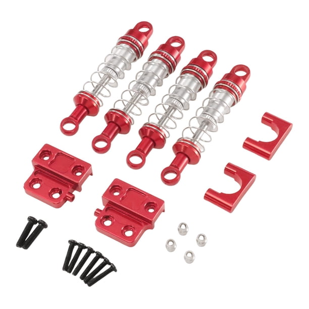 Kit de amortiguadores para coche RC 1/12, fácil de instalar, aleación de aluminio, accesorios para vehículos de juguete, reemplaza directamente las Rojo