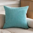thumbnail image 3 of Solo funda de almohada de pana de color liso con forma de grano de maíz, para sofá, sala de estar, oficina, 3 of 5