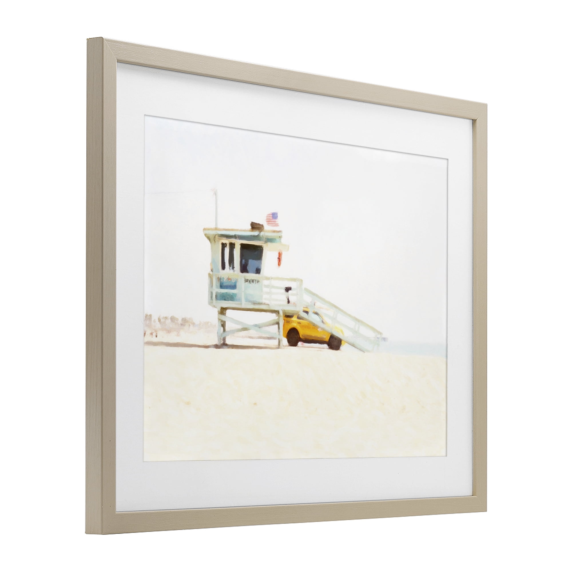 Stupell Industries Soft Light Lifeguard Station Birch Framed Print Under Glass, design by Kim Curinga