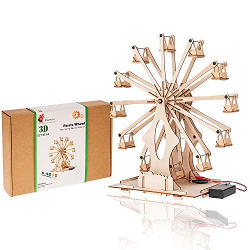 Learning Merry-Go-Round Whirligig Horse Toys Yueda Carousel Building Toys Set Birthday for Children STEM DIY Amusement Park Toys with Drill for Kids & Girls Boys 
