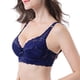 thumbnail image 2 of Gibobby Brasier deportivo para mujer Ropa interior de copa de pecho con tirantes de sujetador de encaje sexy para mujer Brasier mujer busto(Azul,80B), 2 of 5