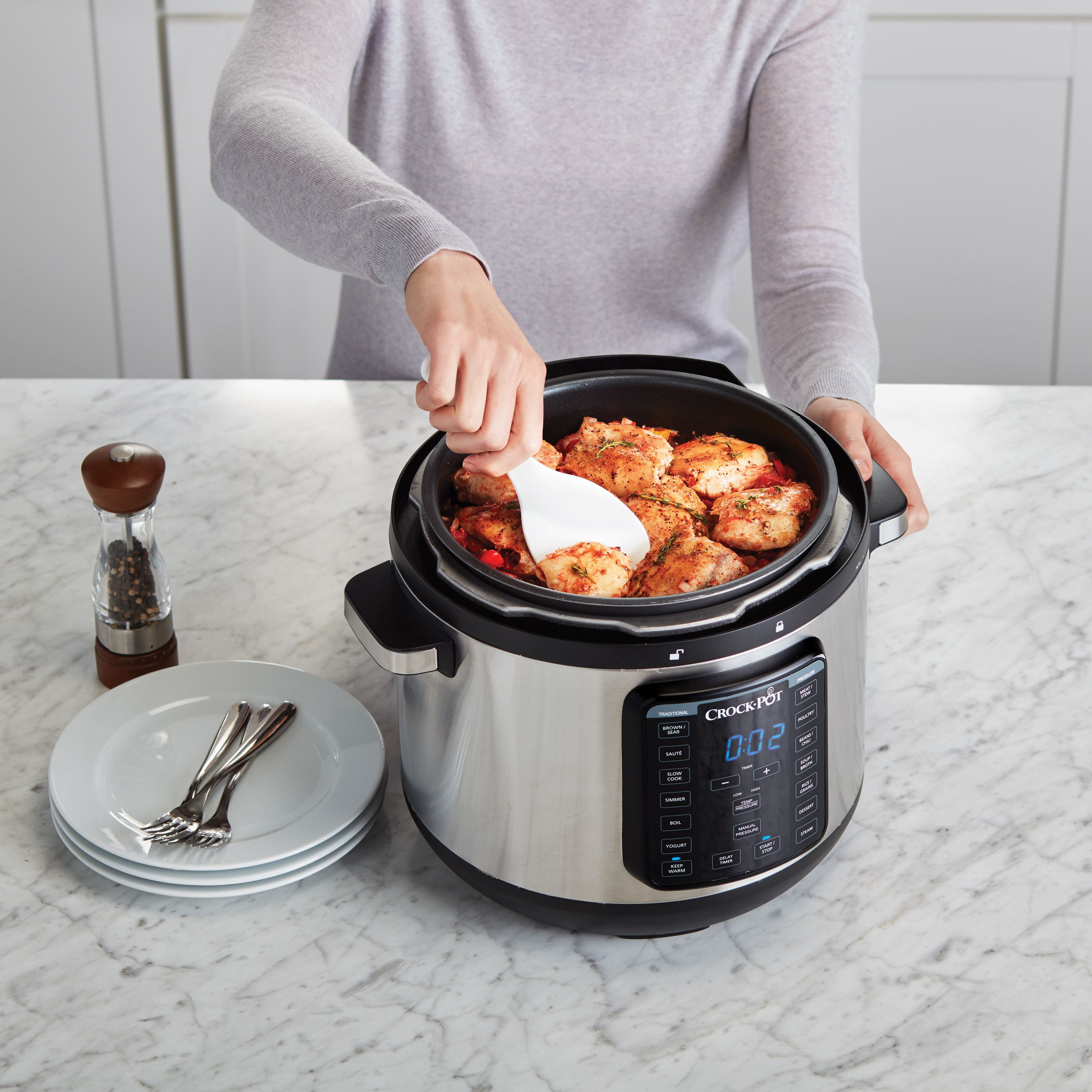 Crock Pot 8 Qt 8-in-1 Multi-use Express Crock Programmable Slow