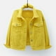 thumbnail image 2 of Chaqueta de mezclilla para mujer Abrigos de primavera y otoño Chaqueta de mezclilla de manga larga sólida cálida Prendas de abrigo Odeerbi ODB-3, 2 of 6