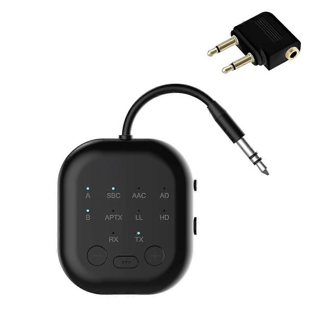 Bluetooth 5.3 Transceiver -Adaptive High-Definition Low Latency Wireless Audio Adapter for Airplanes/TV/Car
