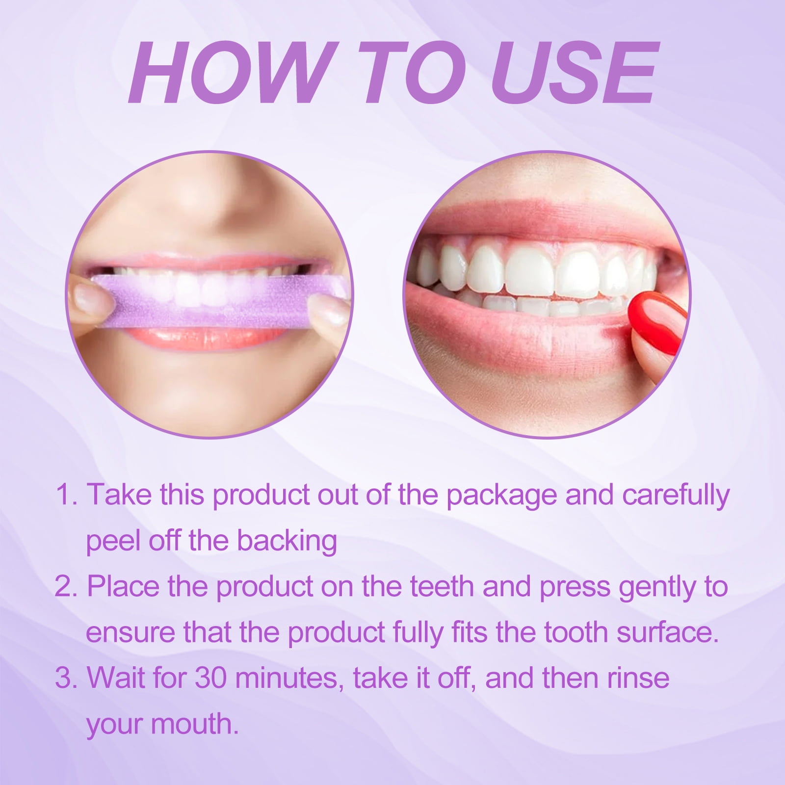 Alvantor Purple Teeth Whitening Strips Enamel Safe Stain Removal,14 Strips