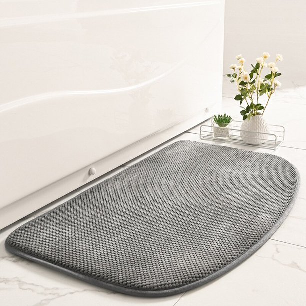 Alfombra de baño de espuma viscoelástica, alfombrilla antideslizante, súper absorbente, de secado rápido, para entrada Fivean unisex