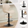 thumbnail image 3 of AFO Swivel Bar Stools Set of 6, Adjustable Height Barstools with Shell Back, Modern PU Leather Kitchen Island Chairs for Dining Room, Home Bar, Pub, Beige, 3 of 11