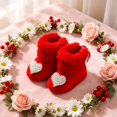 thumbnail image 5 of Miaouyo Infant Baby Girls Booties Fuzzy Cuff Non Slip Soft Sole First Walker Shoes, 5 of 9