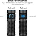 thumbnail image 4 of OLIGHT Baton 4 Rechargeable EDC Flashlight, LED Light 1300 Lumens with Magnetic Charging Cable, IPX8 Waterproof for Home, Camping, and Emergencies (Black), 4 of 9