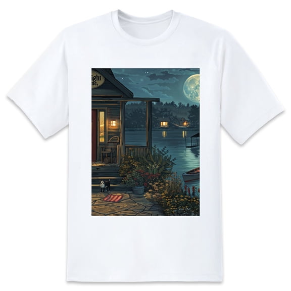 Basic Oversize Tees For WomenScenery Loose Boyfriend Shirts Casual Blouse round neck