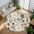 thumbnail image 2 of Coffee Cup Washable Area Rug&nbsp;6 ft Coffee Beans Linen Background Soft Round&nbsp;Rugs for Living Room, Non Slip Carpet for Bedroom&nbsp;Entryway Dining Room, 2 of 9