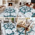 thumbnail image 5 of 6'x9' Area Rugs, Teal Rudder Coastal Indoor Outdoor Area Rug for Living Room Bedroom, Summer Beach Ocean Nautical Washable Bathroom Rugs Kitchen Floor Carpet Mats Home Decor Aesthetic, 5 of 8