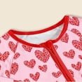 thumbnail image 3 of ZEHJUHAN Baby Girls' Cute Romper, Round Neck Heart Print Long Sleeve Full-Zip Bodysuit For Spring Fall Red，1-3M, 3 of 7