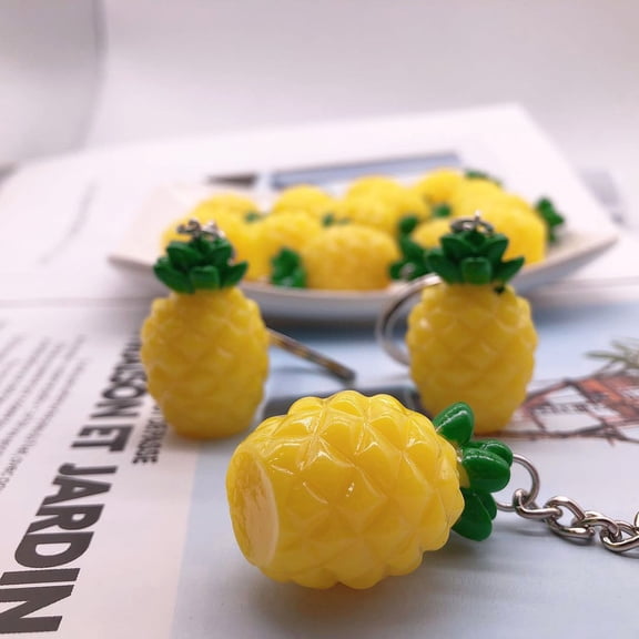 Milisten 12-Pack Resin Pineapple Keychain Set, Multi-Color Bag Charm Accessories