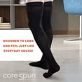 thumbnail image 2 of Core-Spun Mild Support Thigh High Compression Socks, 15-20mmHg Compression, Black, X-Large Long, 2 of 5
