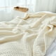 thumbnail image 2 of Manta de sofá de punto suave con borla, cama, mantón de siesta de oficina, manta decorativa para sofá, color beige Scienceny LF000016-01B, 2 of 7