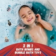 thumbnail image 6 of Superhero Bath Bombs for Kids with Surprise Toys Inside (6 Pack) - Large Bubble Bomb Fizzies for Boys, Girls, & Toddlers - Fruity Scents, Relaxing Aromas, Made in USA, Birthday Gift by Two Sisters, 6 of 8