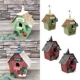 thumbnail image 1 of 4 x Pastoral Style Hand Painted Decorative Bird House Type Cola Casas de aves decorativas al aire libre, 1 of 8