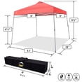 thumbnail image 4 of Crown Shades 11' x 11' Base 9' x 9' Toit Ouvrant Haut avec Sac de Transport, Rouge, 4 of 7