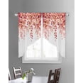 thumbnail image 3 of Red Eucalyptus Leaves Swag Valances for Windows, Spring Floral Summer Botanical Rod Pocket Sheer Valances for Small Windows, Swag Toppers Light Filtering for Kitchen Living Room 2 Panels 28''x36'', 3 of 6