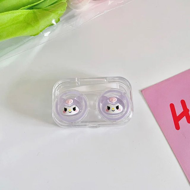 Sanrio-Caja portátil para lentes de contacto, soporte Cinnamonroll, estuche de viaje para lentes de contacto, contenedor, Kit de almacenamiento para remojo, regalo