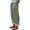 Army Green, variant on Women's Casual Ankle Cuffed Striped Hem Pants Loose Fit Drawstring Elastic Waist Wide Leg Trousers with Pockets for Summer Beach Vacation White