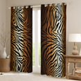 thumbnail image 2 of Homewish Chic Zebra Print Blackout Curtains Set of 2 (52x84 Each),Abstract Geometric Stripes Window Curtains,White Black Brown Curtains and Drapes For Adults,Breathable Home Decor, 2 of 6