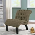 thumbnail image 6 of Andeworld Upholstered Accent Chair for Bedroom Living Room Chairs Lounge Chair with Wood Legs Brown, 6 of 6