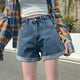 thumbnail image 2 of Pantalones cortos de mezclilla de cintura alta para mujer, cintura súper alta, pierna ancha holgada, palabra a, tendencia de moda fina de verano 2021, 2 of 4