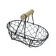 thumbnail image 4 of Cesta de alambre para huevos, cesta ovalada para recolección, rústica, decorativa, vintage, cesta de almacenamiento de hierro con mango de madera para Café, 4 of 8
