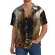 thumbnail image 1 of Fotbe Grassland Sunflower Cow Camisa Estampada de Manga Corta para Hombre, Casual de Verano, Estilo Playero, Sin Arrugas-X-Large, 1 of 5