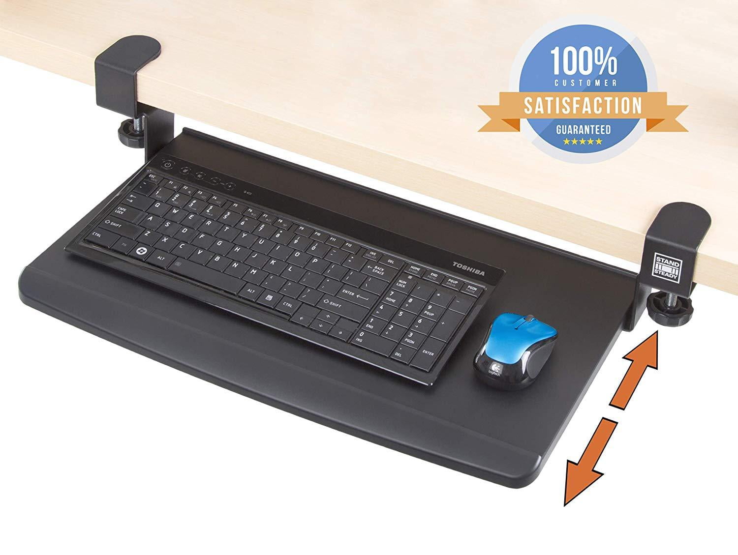 Stand Steady 25 Clamp On Keyboard Tray Easy Attachable Keyboard