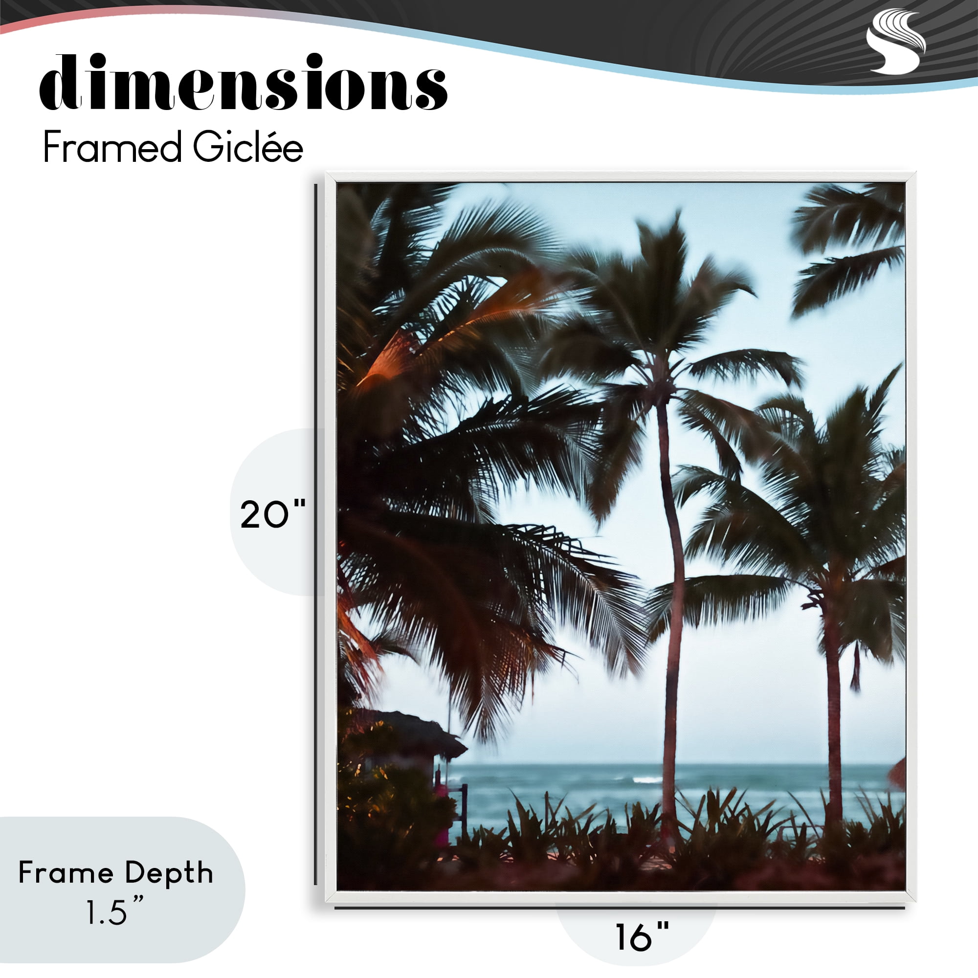 Stupell Industries Shady Palms Beachfront White Framed Giclee Art, design by Noah Bay