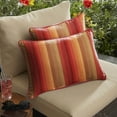 thumbnail image 2 of Set of 2 Orange and Brown Astoria Sunset Sunbrella Outdoor Lumbar Pillows 13" x 20", 2 of 2