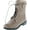 Taupe, variant on Link Mango-31 Girls Kids Round Toe Military Lace Up Knit Ankle Cuff Low Heel Combat Boots, Brown, 3