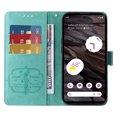 thumbnail image 3 of Designed for Google Pixel 7A Case Wallet,Women Flip Folio Cover with Butterfly & Flower Embossed PU Leather Stand Credit Card Holders Slots Wrist Strap Shockproof Phone Case,Green, 3 of 11