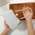 thumbnail image 1 of Bolsa Bolso de embrague de perlas Bolso de noche con cuentas de cristal hecho a mano Bolso de boda (Blanco) Tmvgtek Para estrenar, 1 of 9